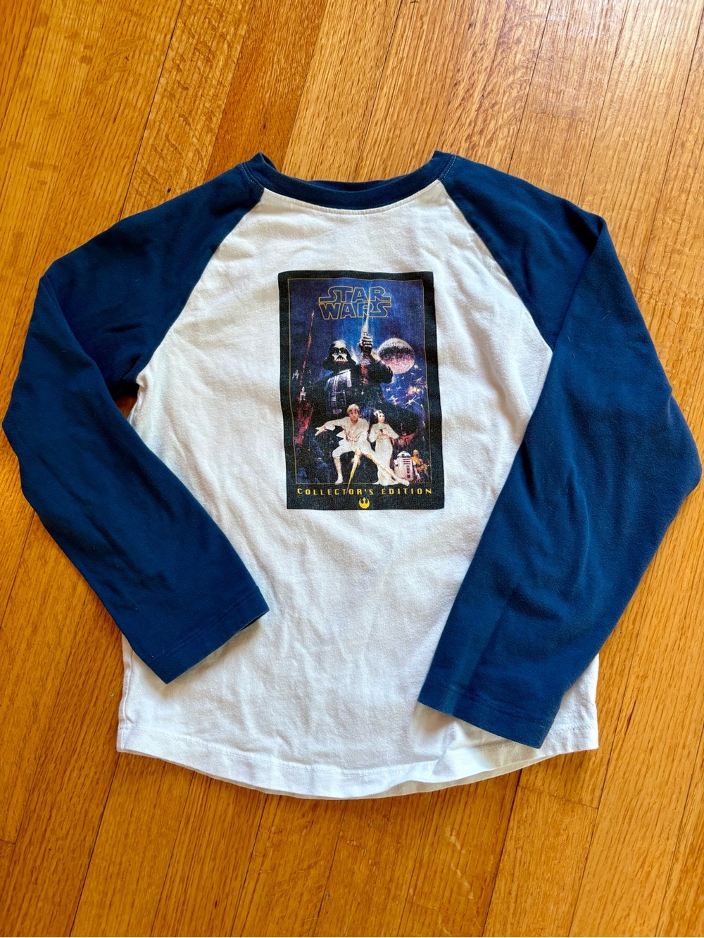 Janie and Jack Star Wars Long-Sleeve Raglan Tee - White & Blue